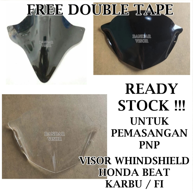 VISOR Beat Karbu Visor Beat FI Hitam Bening - Whindshield Beat Karbu Beat FI PNP GARANSI