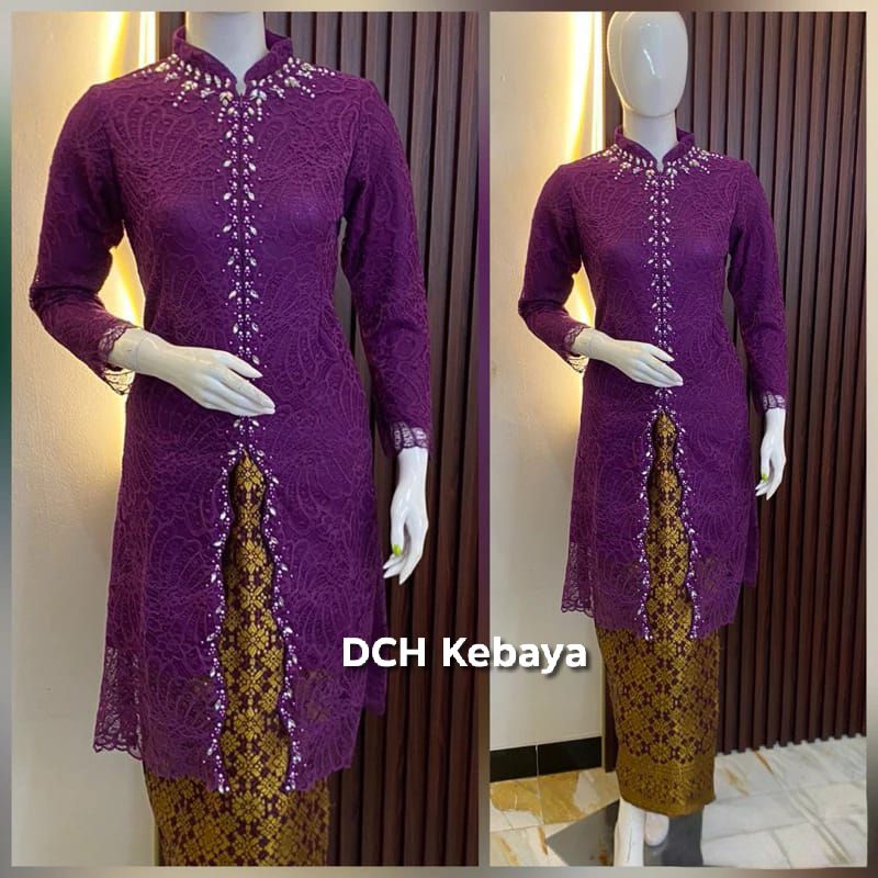 Stelan Kebaya Brokat Sanghai Seragaman Pesta/ Brokat Wisuda/ Kebaya Brokat Busui/ Kebaya Pesta Kekin