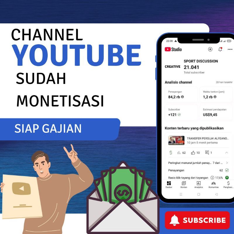 Akun YouTube Sudah Monetisasi Siap Gajian | Chanel YouTube Monet