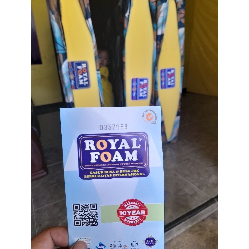 kasur busa royal foam 90x200x14 garansi resmi 10 tahun anti bakteri