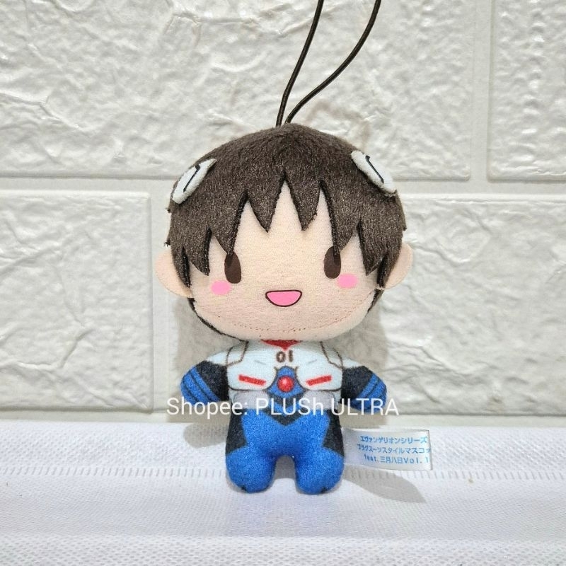 Rei Ayanami, Kaworu Nagisa, Shinji Ikari Evangelion Anime Plush Doll Keychain Gantungan Kunci Ganci 