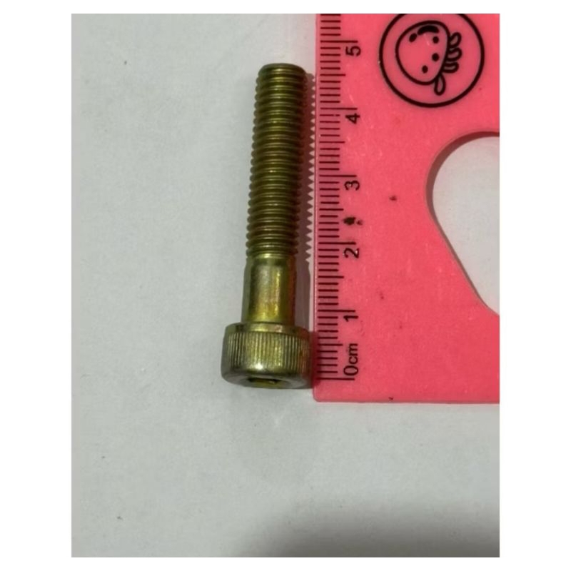 BAUT M8 L6 PANJANG 4.5CM BAUT DRAT 12 BAUT L KUNING