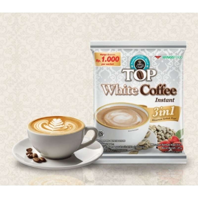 

Kopi TOP White Coffee (1renceng = 12sachet)