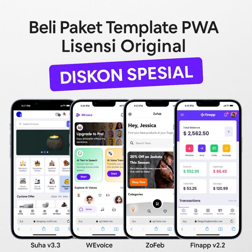 PAKET Template PWA Mobile HTML 100% Original