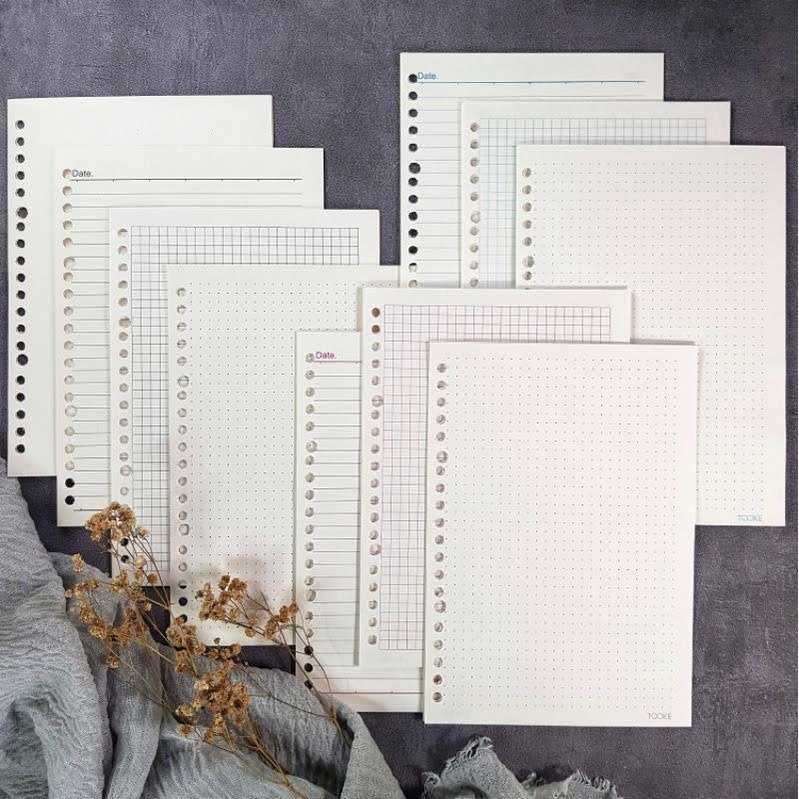 

Loose Leaf A5 B5 20 Lubang - Clean Note Insert | Isi Kertas Garis Titik Kotak Polos