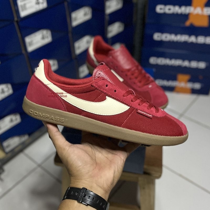 [ORIGINAL] SEPATU COMPASS TRIBUNE RED GUM || COMPASS TRIBUN RED