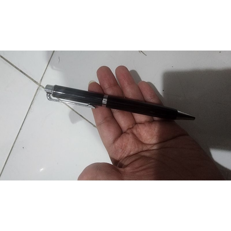 

Pulpen Custom Hitam Klip Silver Free Ukir Nama