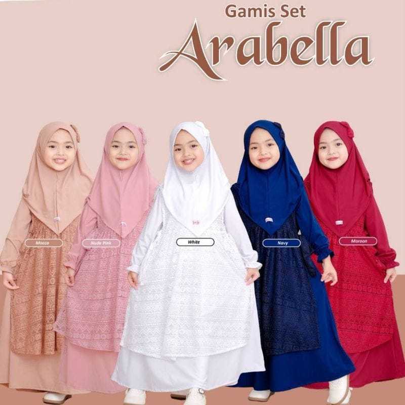GAMIS SET ARABELLA  DRESS OUTER BRUKAT GAMIS ANAK / Gamis Anak