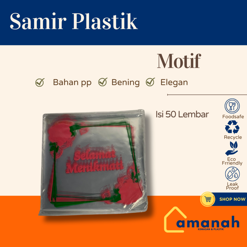 

[50 Lembar] Samir Plastik / Plastik OPP Samir Motif Selamat Menikmati