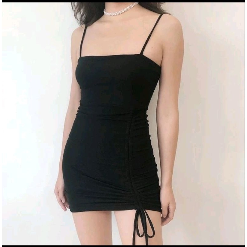 Dress Tanktop Korean Style Tali Serut