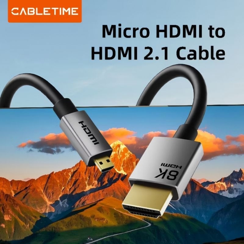 Micro HDMI to HDMI 2.1 Cable
