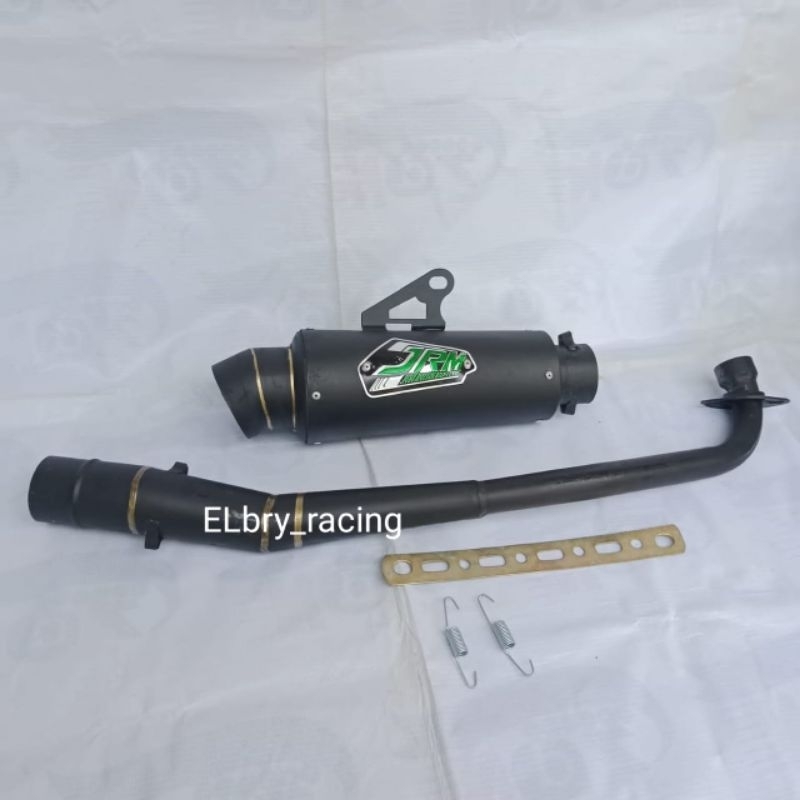 Knalpot racing JRM FULL HITAM untuk motor supra x 125,karisma , absolute revo, revo fit old/new, Jup