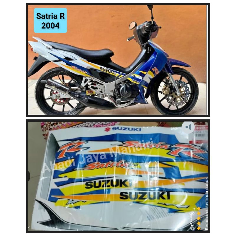Striping Stiker Suzuki Satria R Hiu 2004 Biru Putih Asli SGP full set