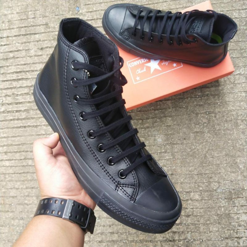 Converse 70s High Full Black Snaekers Converse Kulit Full Hitam