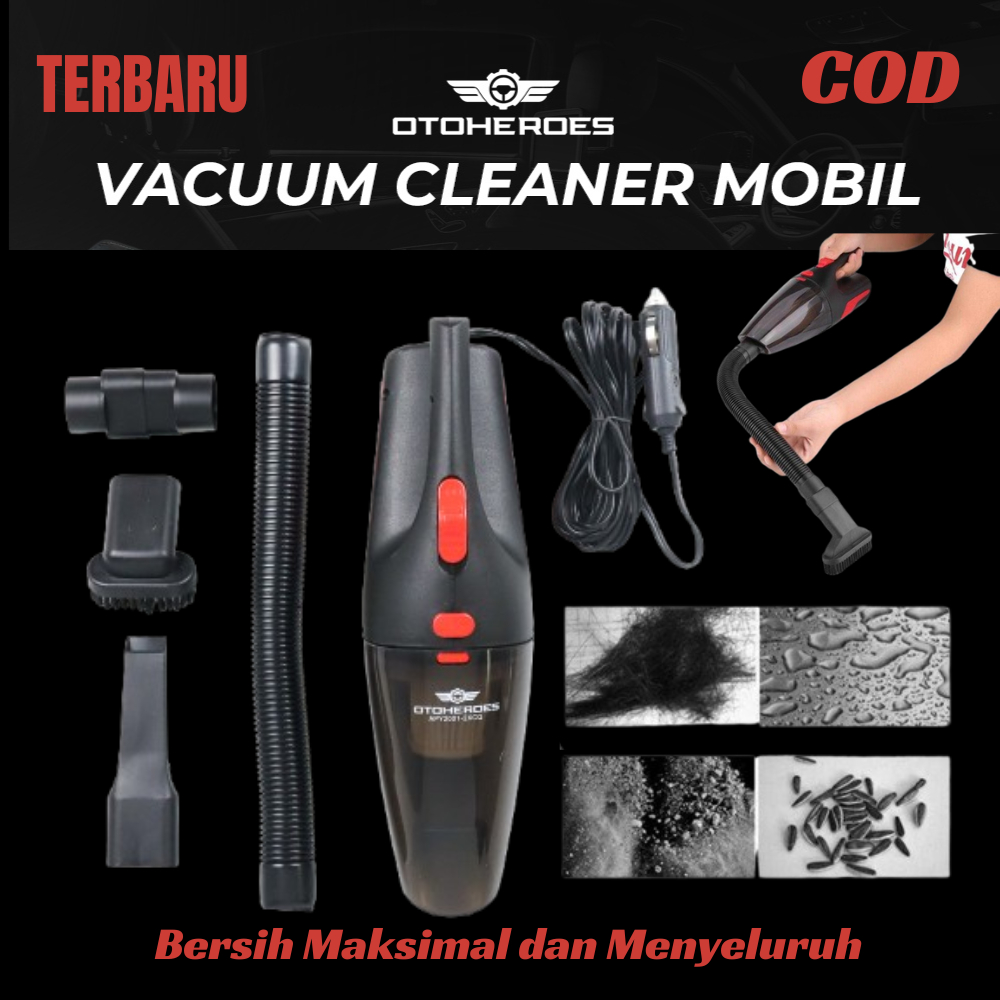 OTOHEROES Vacuum Cleaner Penyedot Debu Mobil 12V 120W UNTUK kamar kasur sopa ruangan tamu promo cod