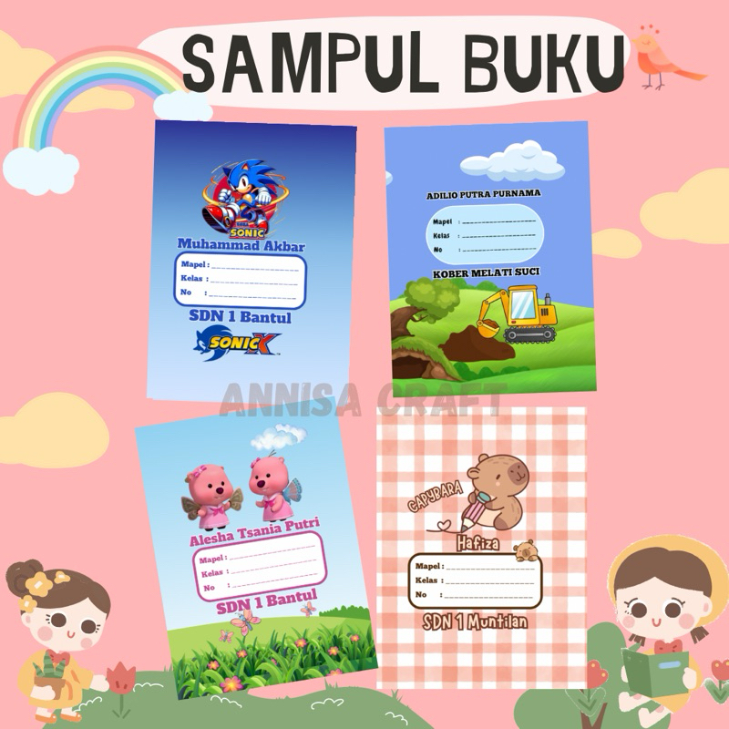 

Sampul Buku (part 2) isi 10 pcs, Custom nama dan sekolah
