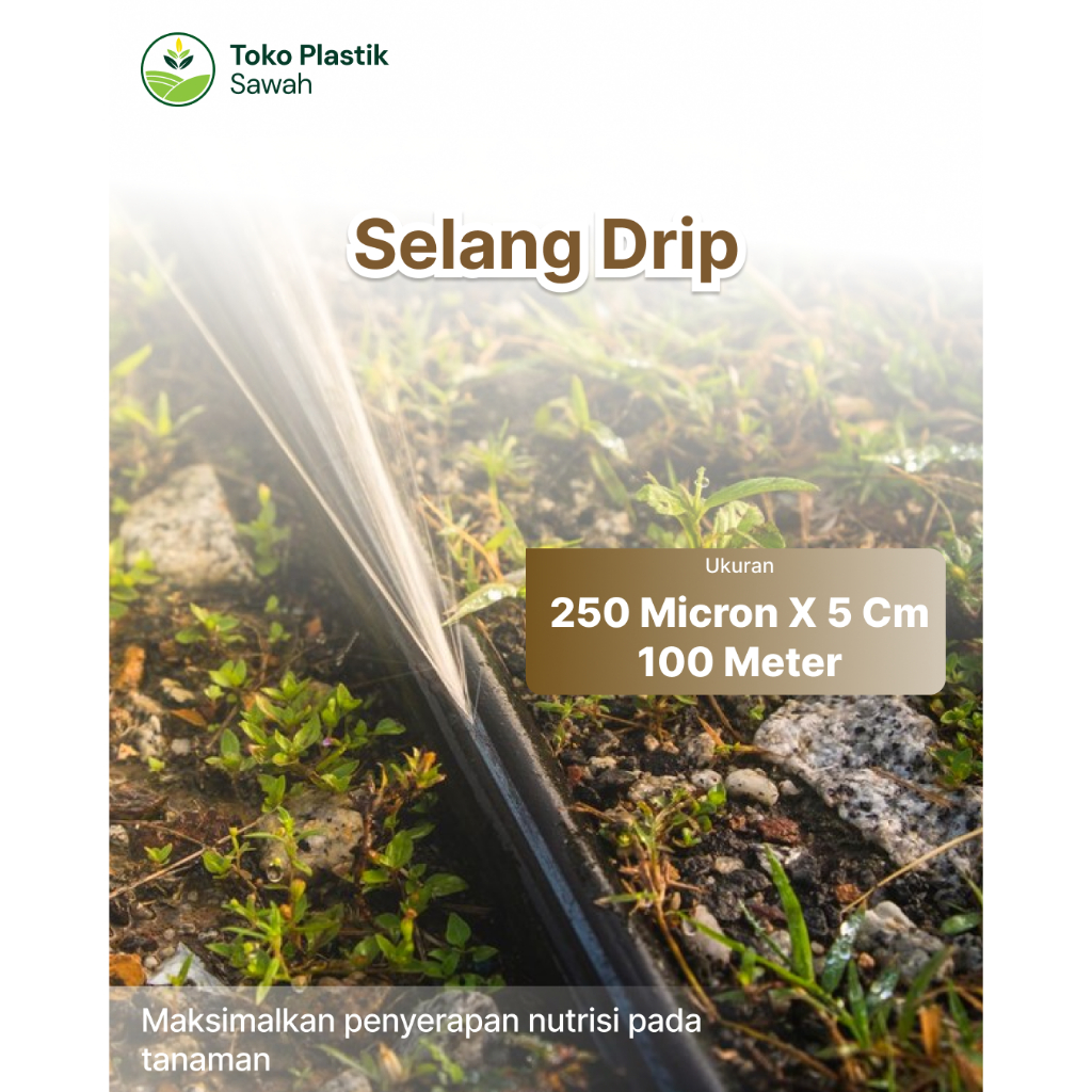 Selang Drip Lubang / Selang Irigasi SPRAY + SAYAP CAP JEMPOL / Selang drip lubang Tebal 250 micron L