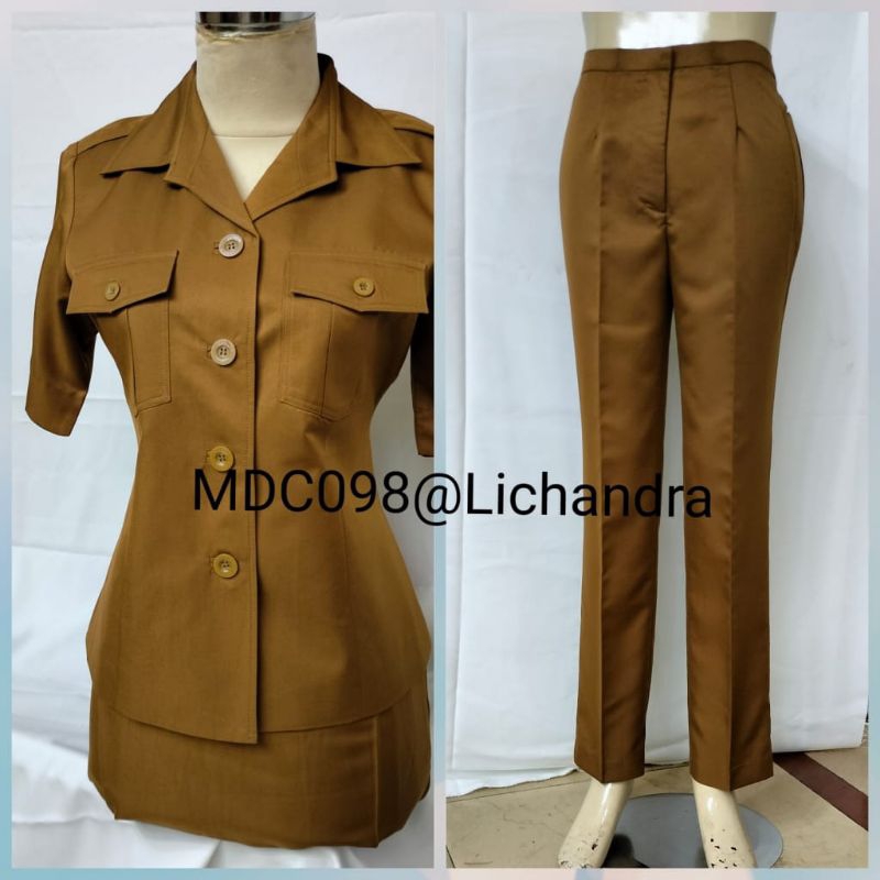 Blezer Lichandra,Seragam PDH Kheki Sedang ASN ,PNS ,PEMDA Kheki Sedang Wanita  ,Baju Dinas KHeki Sed