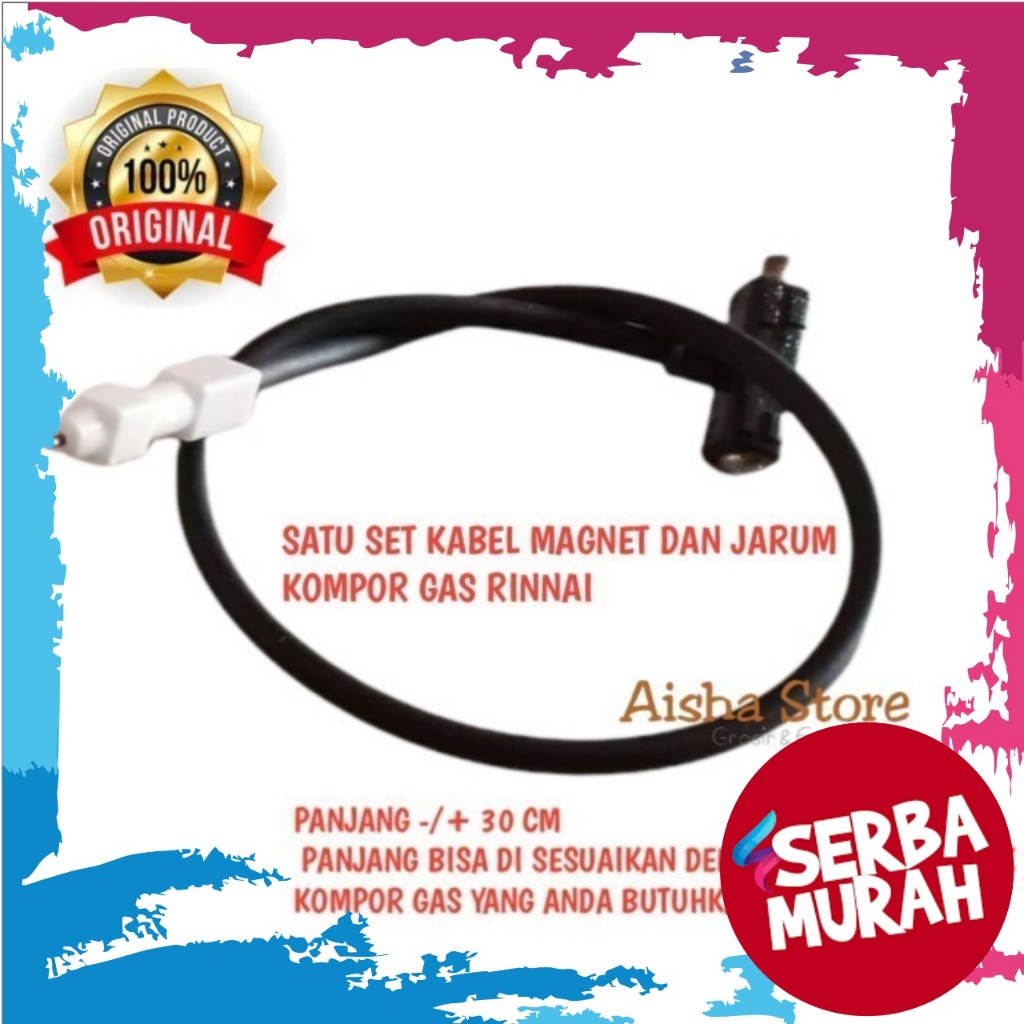 Rinnai Busi 4cm + Kabel Pematik Kompor 30cm Gas Set 1 tungku 2 tungku Hitachi
