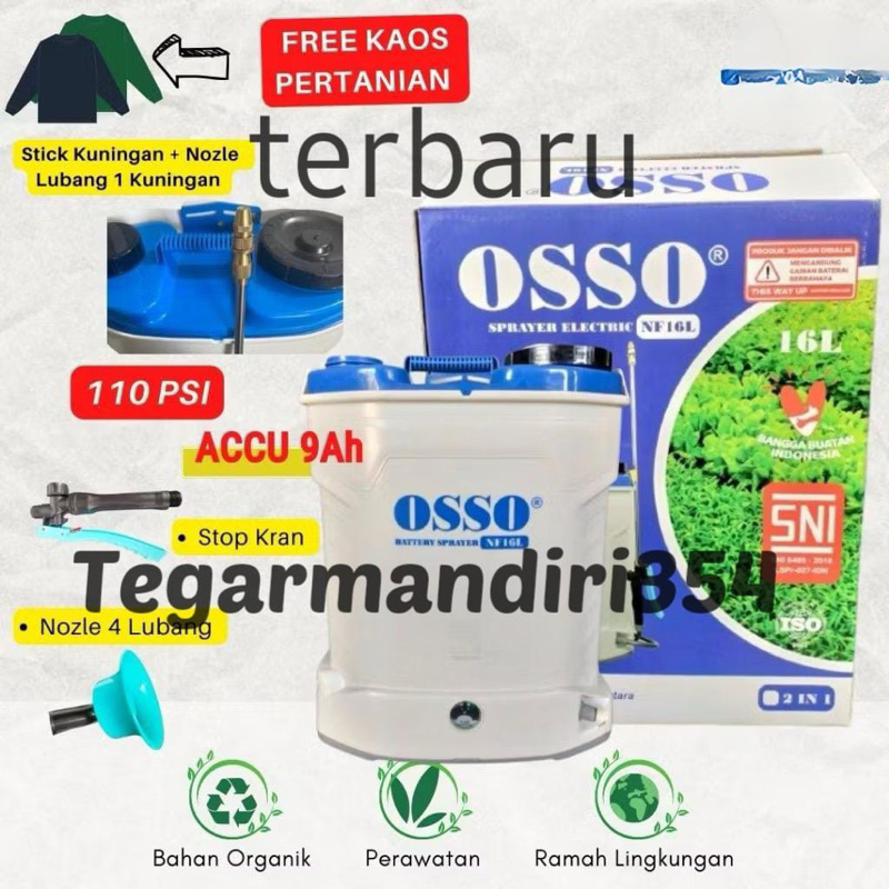 Bonus kaos Tangki osso 16liter alat semprot pertanian tangki cas osso 16liter