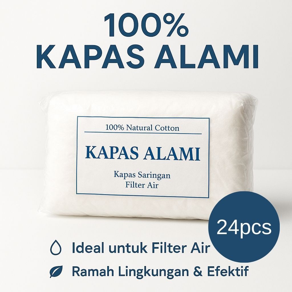Kapas Alami PAKET HEMAT 24 pcs Kapas saringan air Kapas filter air Kapas filter air zernii