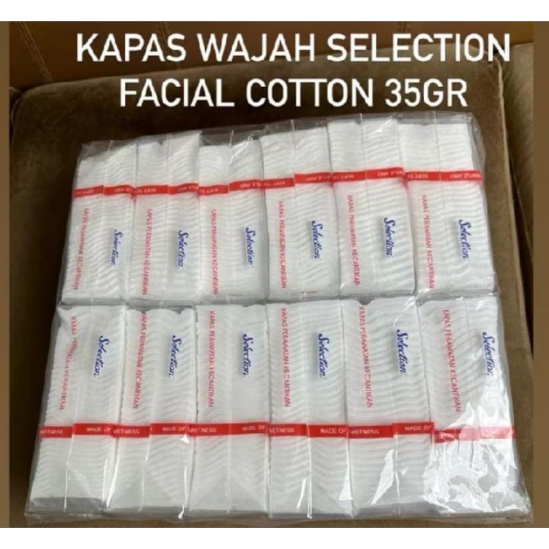 [1 lusin] Kapas Wajah Selection 35gr | Facial cotton | Kapas pembersih wajah| kapas grosiran isi 12 