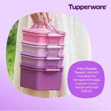 Tupperware Rantang Kotak Susun 4 Double Sweet