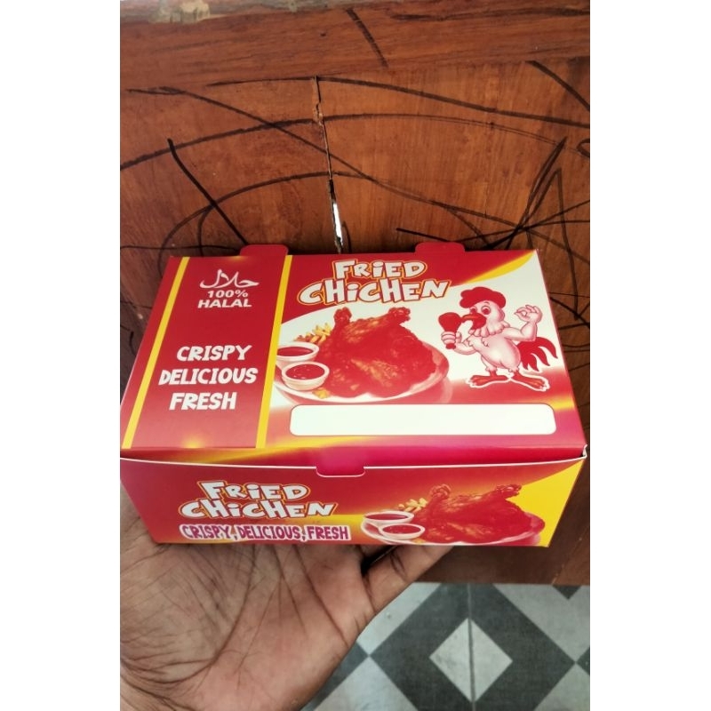 

Box fried chicken termurah/kemasan fried chicken/dus fried chicken isi 100 picis laminasi voil