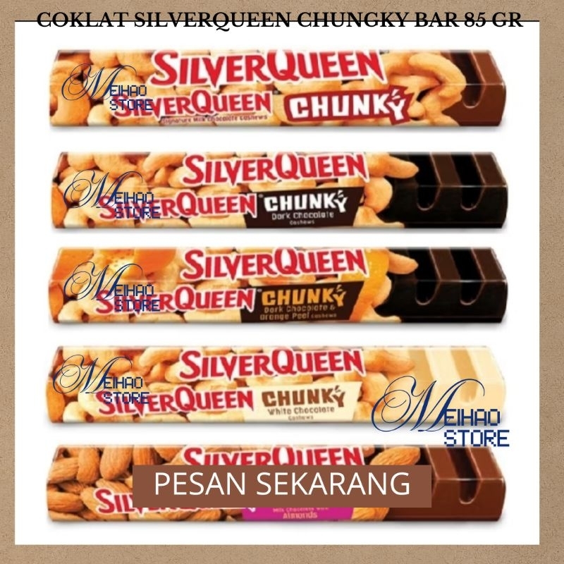 

HARGA PROMO Coklat Silverqueen Chungky Bar 85 gr Rasa Mede dan Rasa Almond Coklat Chungky Bar