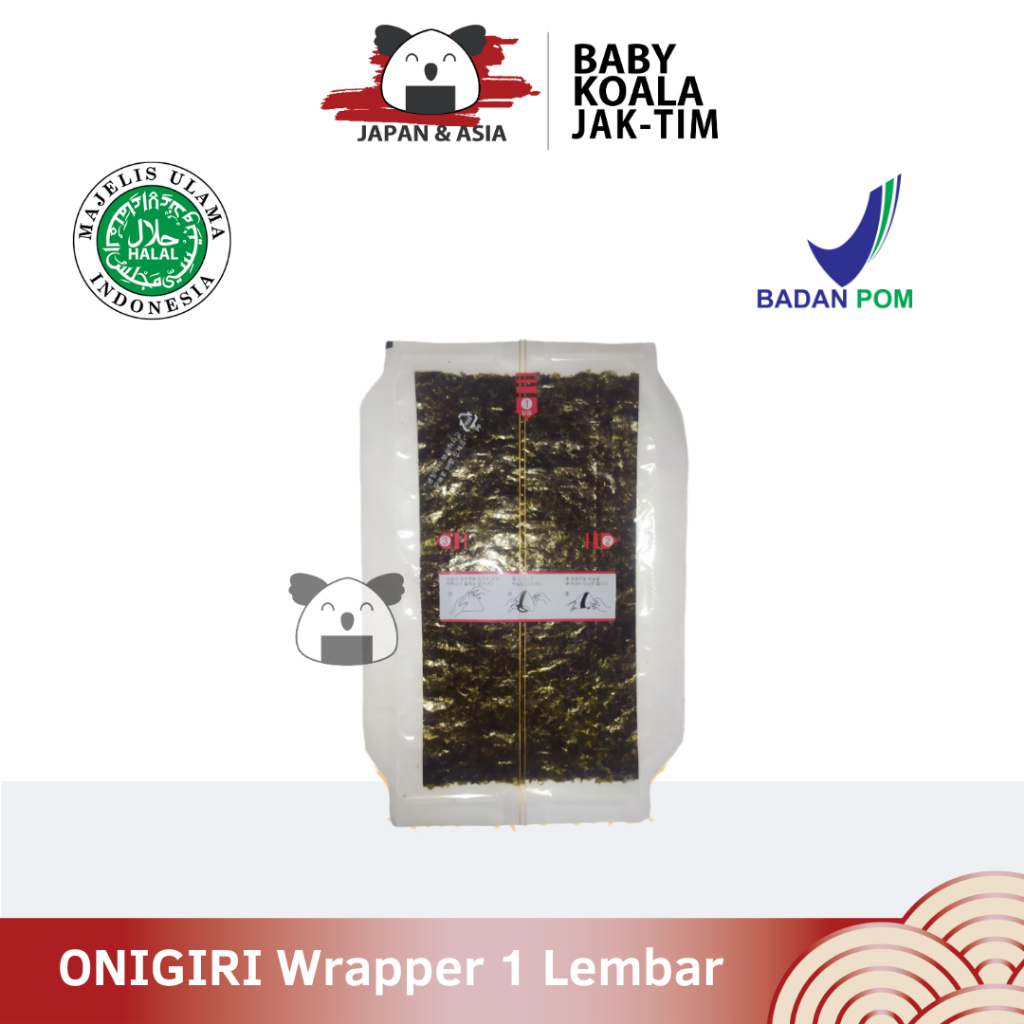 

ONIGIRI Wrapper 1 Lembar Halal │ Lembar Rumput Laut Import untuk Nasi Kepal Onigiri - Jaktim