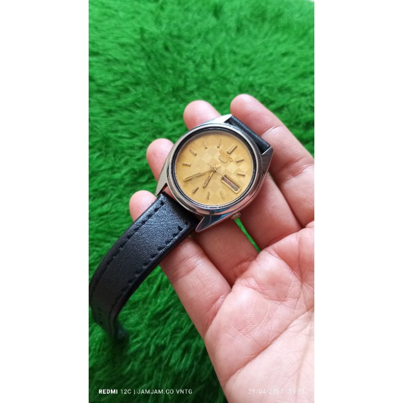 WATCH SECOND ORIGINAL "SEIKO 5 7009-3110 DIAL GOLD CHECKBOARD JAM TANGAN PRIA / JAM TANGAN WANITA / 