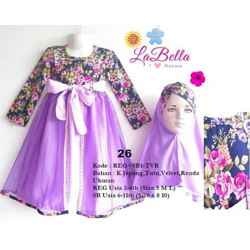 baju muslim anak perempuan merk labella