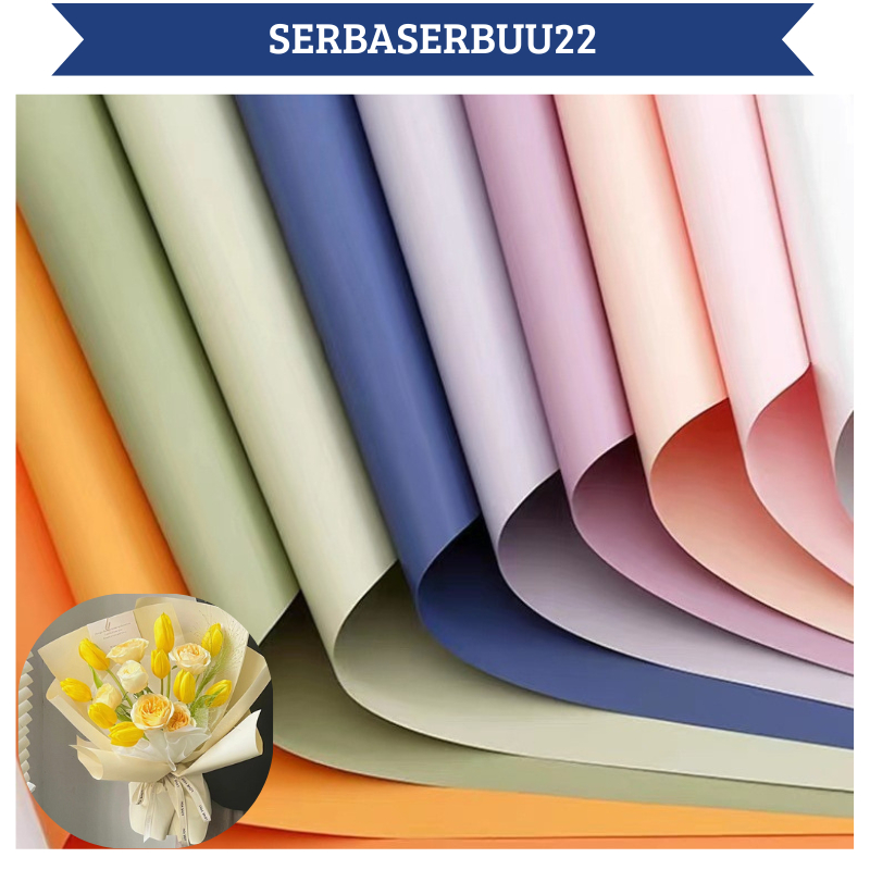 

Isi 20 LEMBAR Flower Wrapping Florist Cellophane Kertas Buket Solid Polos Full Color KB07 SS22