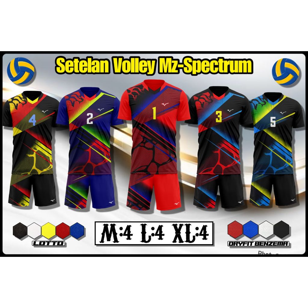 MZ SPECTRUM - Setelan Voli / Jersey Voli / Baju Voli / Setelan Olahraga / Setelan / Setelan Voli isi
