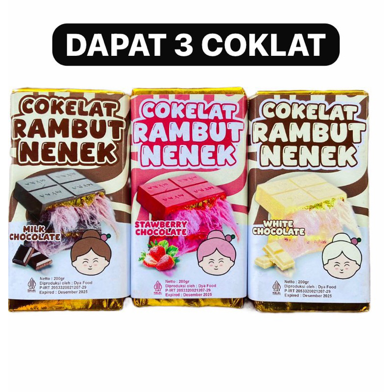 

DAPAT 3 COKLAT RAMBUT NENEK / ARUM MANIS KODE YN