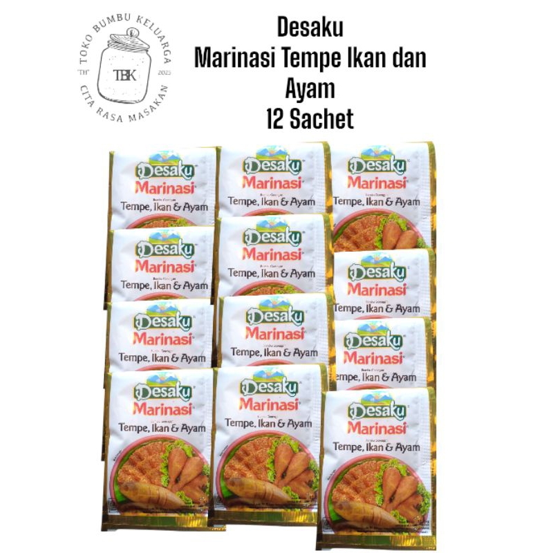 

Desaku 12 Sachet Tempe Ikan dan Ayam Bumbu Instan Gorengan berat 12,5 Gram