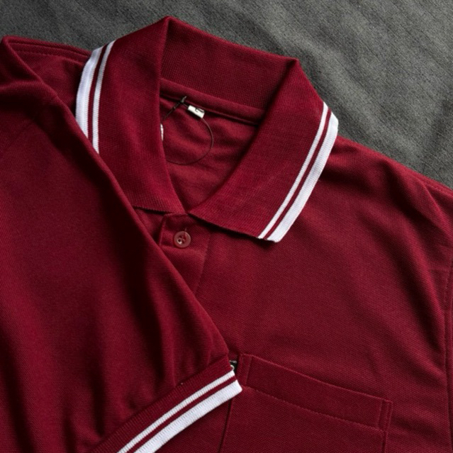 uty Kaos Kerah Pria Saku / Baju Polo Shirt Pria Saku / Atasan Kerah Saku Pria