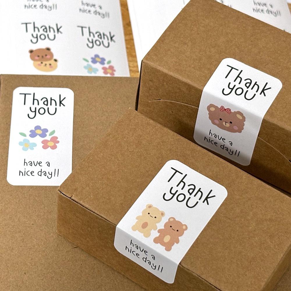 

[DGIFT] 10 Lembar Sticker Thank You Sticker Label Box Kotak Hadiah Terima Kasih Sticker Segel Toples Kue Kering Packing Aesthetic