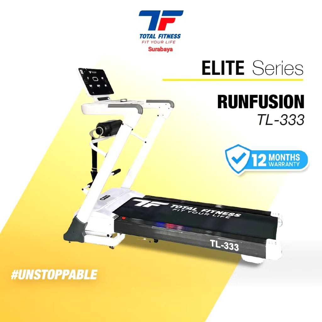 Treadmill Elektrik Listrik Multifungsi TL333 Alat Olahraga Lari Ditempat Bisa Di Lipat TOTAL FITNESS