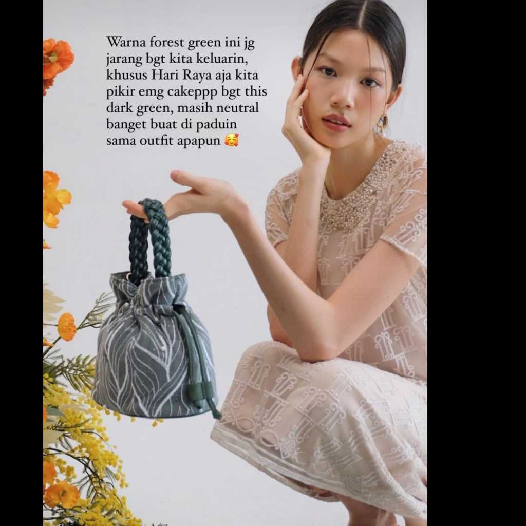 SNY The Label Eid Collection Raya Bag Tas Lebaran - Forest Green New Bucket Bag Tas Wanita Hijau - N