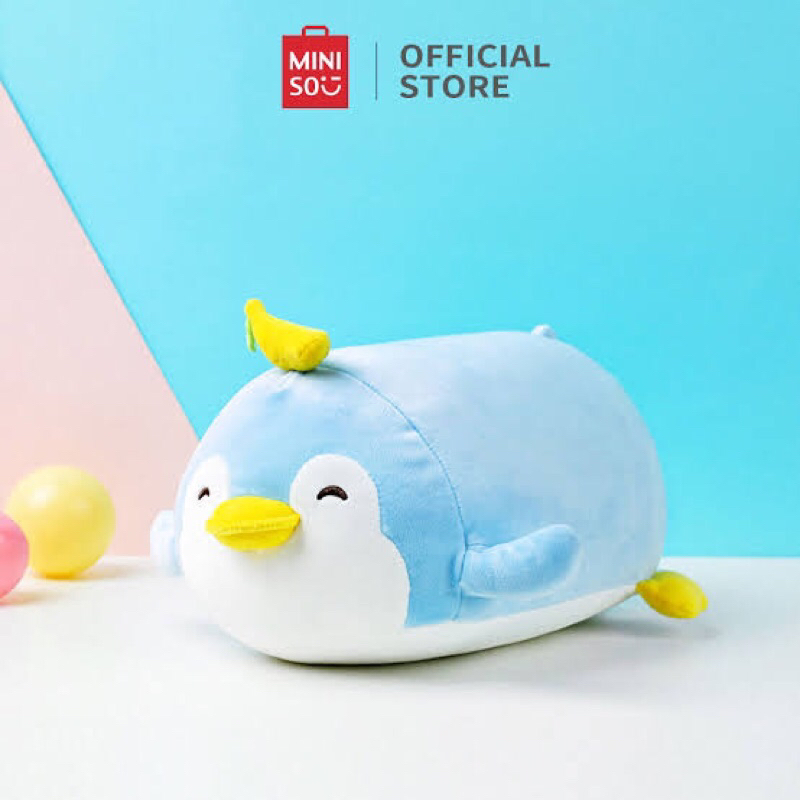 Miniso Penguin Lying Plush Toy / Boneka mainan anak