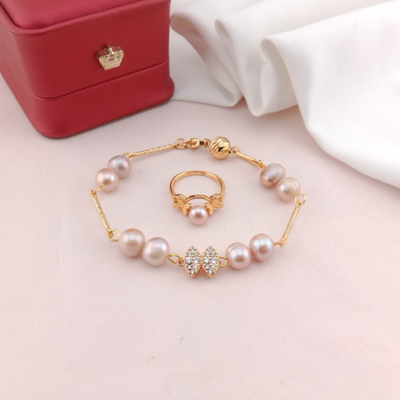 set sie pearl gelang+cincin full mutiara tawar lombok