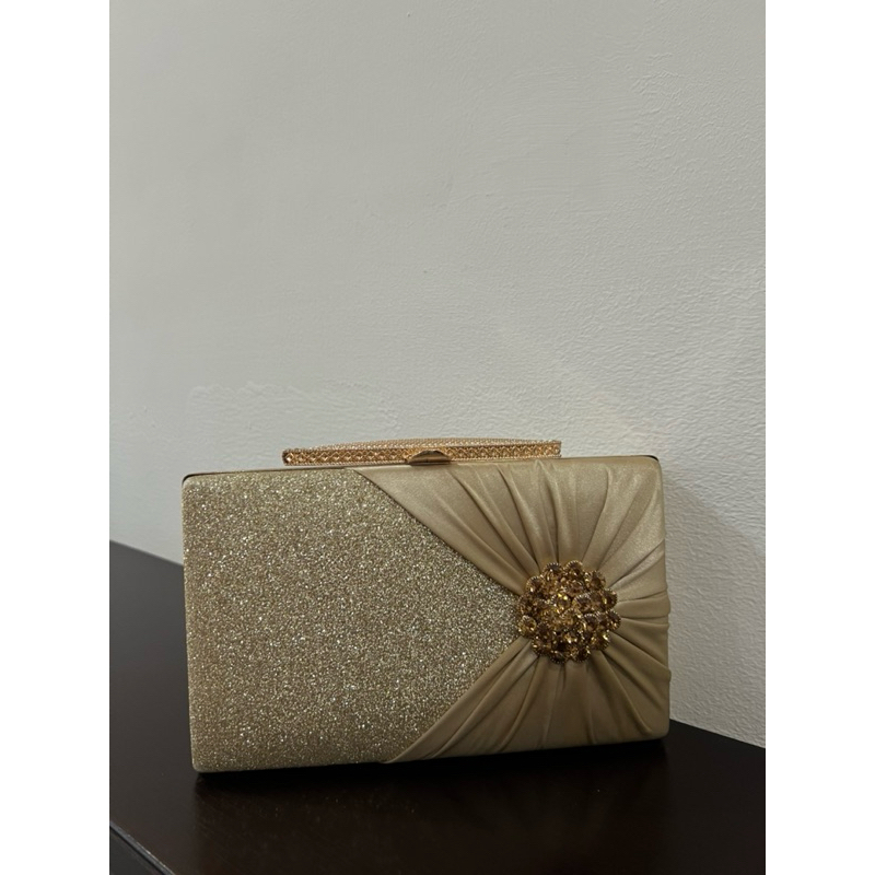tas pesta wanita 002 glitter bunga kondangan