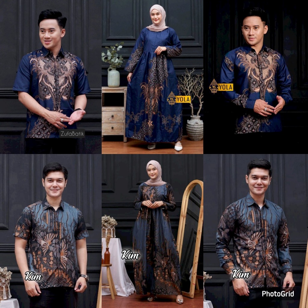 Gamis Batik Couple Baju Pasangan Katun Premium