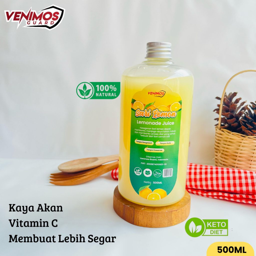 

VENIMOS Sari Lemon Organik / Lemon Juice Murni Minuman Diet Sehat 250ml & 500ml