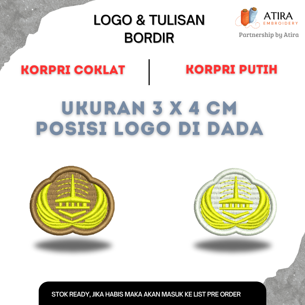 LOGO BORDIR KORPRI - COKLAT & PUTIH