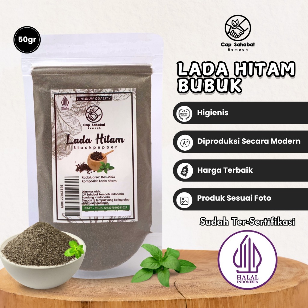 

Cap Sahabat - Lada Hitam Bubuk Ground Black Pepper 100% PREMIUM QUALITY