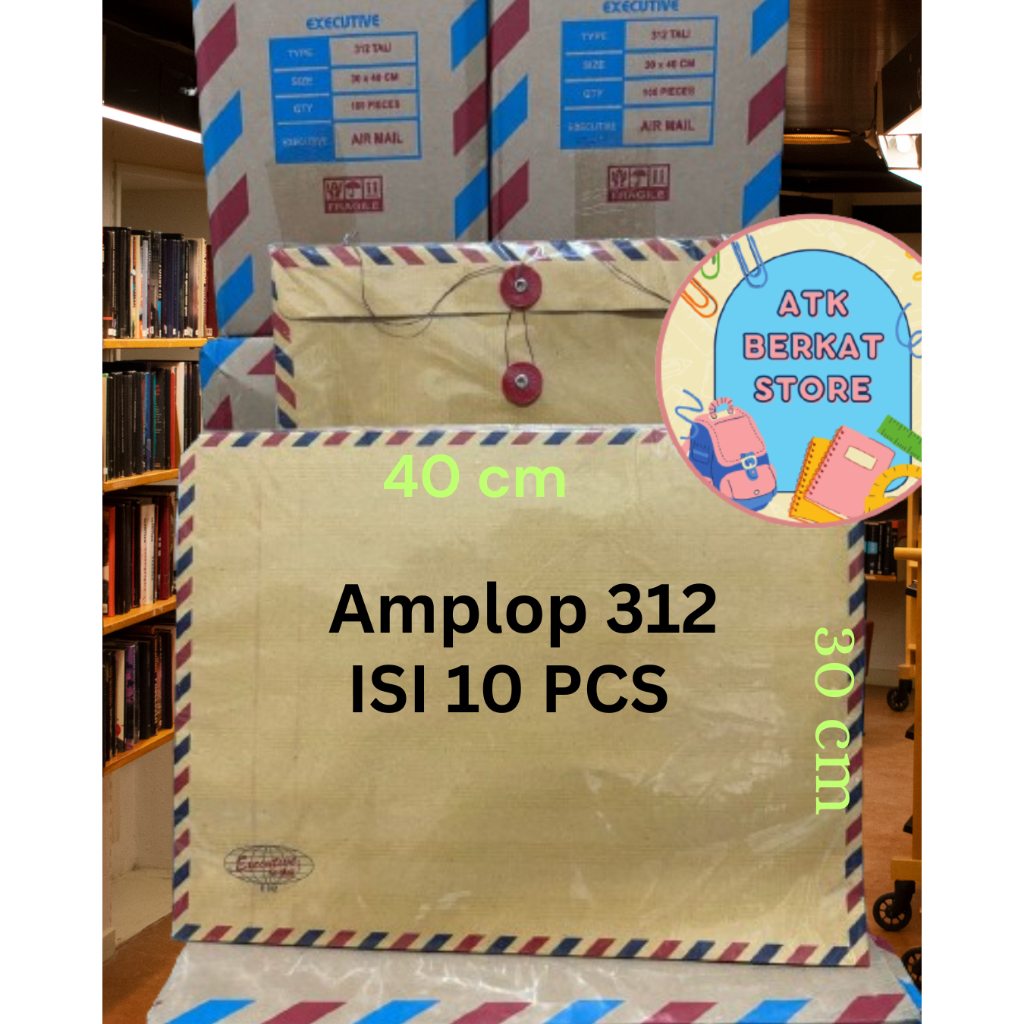 

[10 pcs] Amplop Coklat Air Mail Tali Executive 312