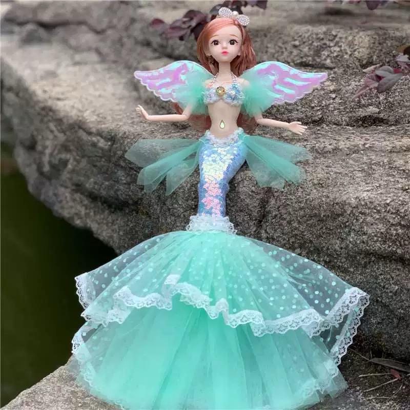 * MKA *_ Boneka Putri Duyung Boneka Mewah dengan 11 Sendi yang Dapat Dilepas Mainan Putri Mainan Duy