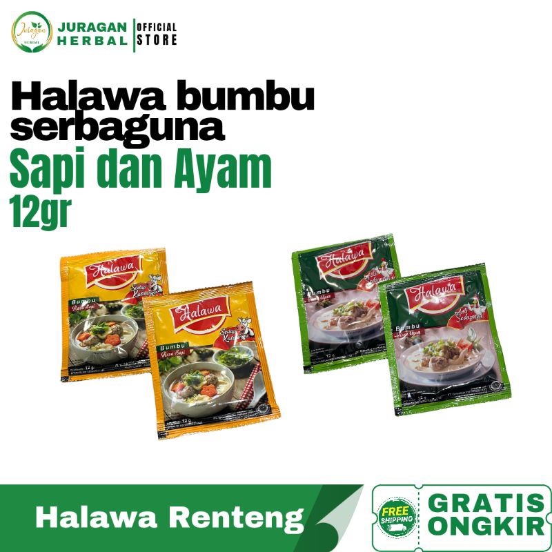 

Halawa Bumbu Kaldu Ayam Dan Sapi non MSG Sintetis 12pcs